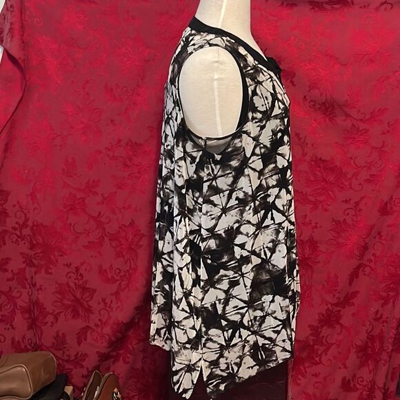 Alfani Sleeveless Shirt and Tank top Set Black and White Tie die Look - Picture 3 of 8